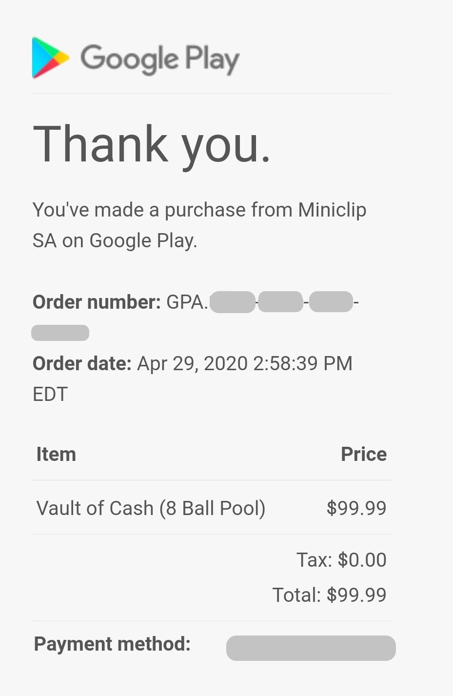 How To Find A Receipt Of Your Purchase Miniclip Player Experience - how to see robux purchase history