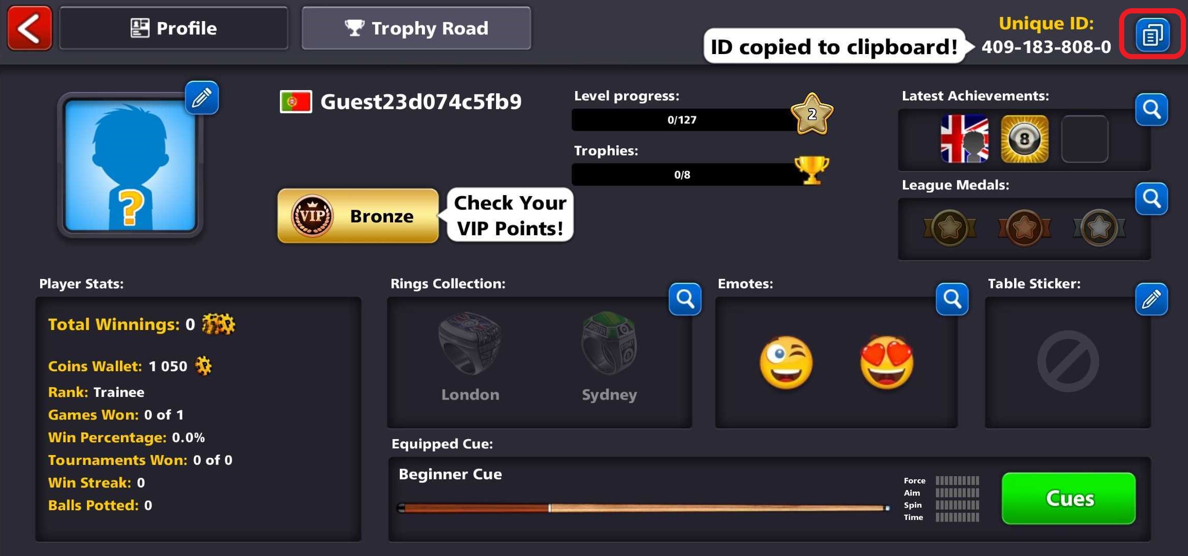 🎱 How to find your Unique ID in 8 Ball Pool – Miniclip Player Experience